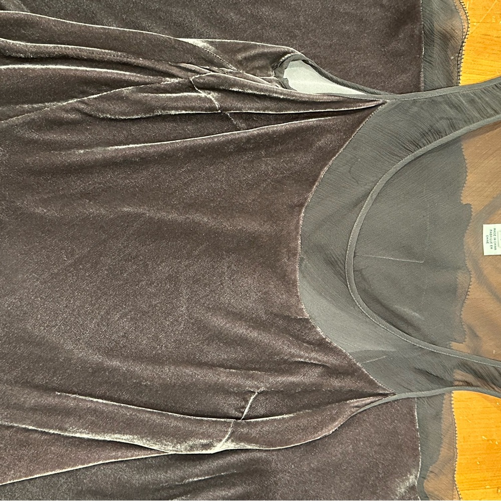 Calvin Klein Charcoal Velvet Women's Blouse